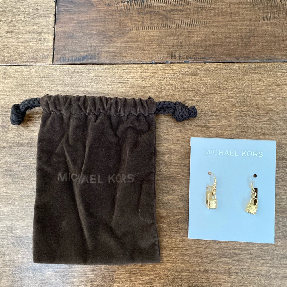 NWT Michael Kors Pad Lock Earrings